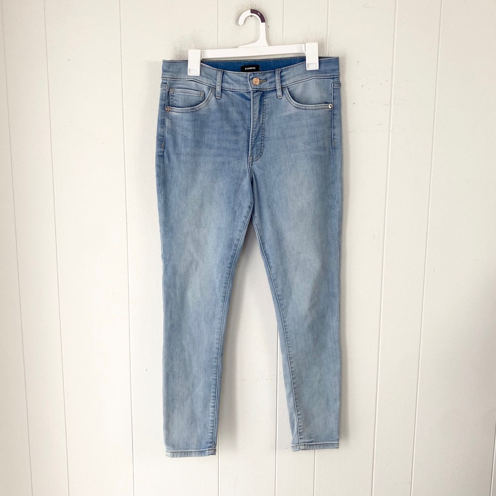 Express Mid Rise Skinny Jeans Light Wash Women's Size 10R